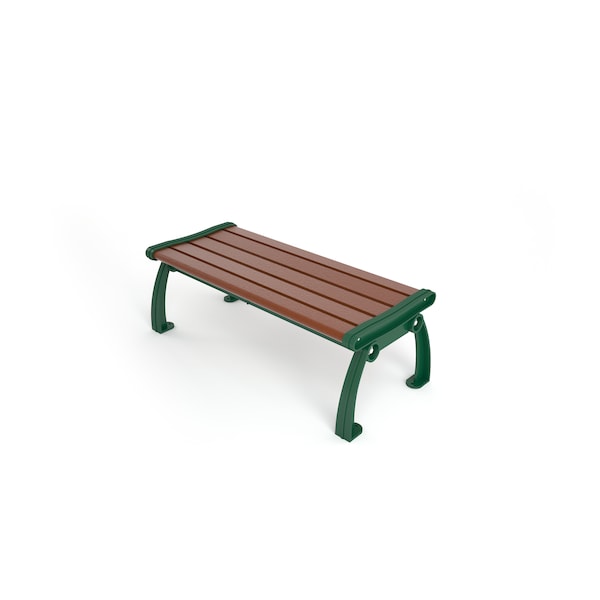 Frog Furnishings Brown 4' Heritage Backless Bench with Green Frame PB 4BROGFHERBAC - main